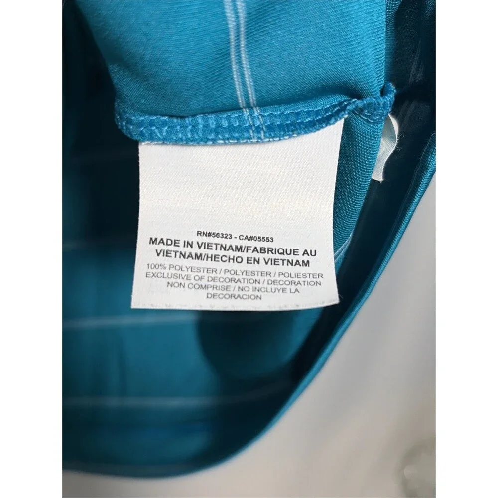 Nike Golf Polo Shirt Womens XL Teal Stripe Sleeveless Dri-Fit Lightweight